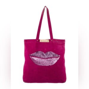 Tory Burch Large Lips Pink Suede Sequins Tote